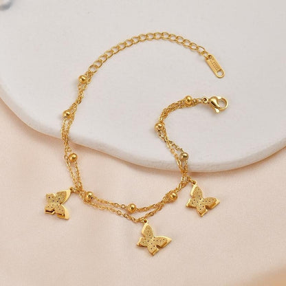 14K Gold Butterfly Bracelet