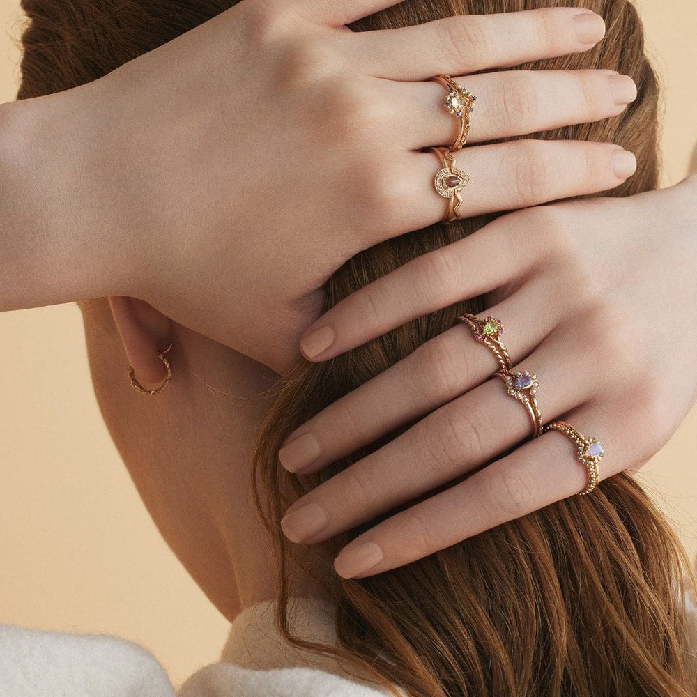 Gold Plated Natural Peridot Ring