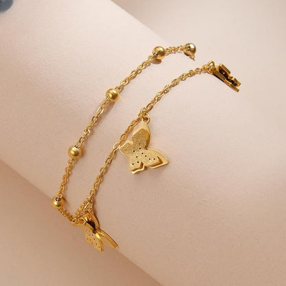 14K Gold Butterfly Bracelet